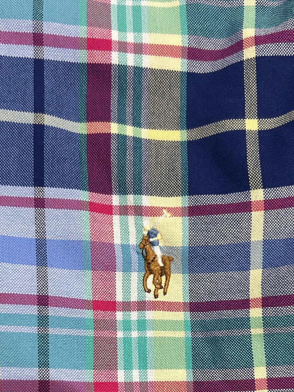 Ralph Lauren Men's XLBlue Plaid Long Sleeve Button Down Cotton Twill Shirt